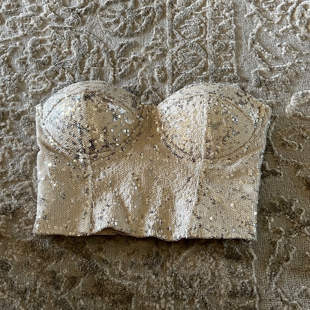 Sparkly bustier crop top